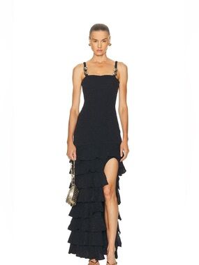PatBO Gavea Mesh Flutter Midi Dress
